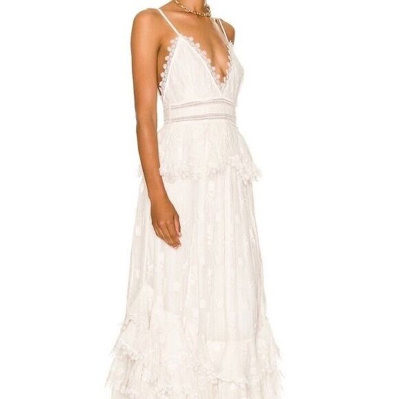 ROCOCO SAND Long Dress Off White Straps Embroidery Maxi S - Picture 3 of 16